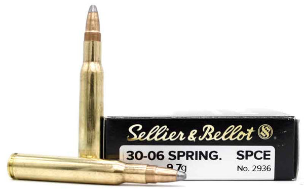 Sellier and Bellot .30-06 Springfield Rifle 150 grain Soft Point Cut Through Edge ammunition