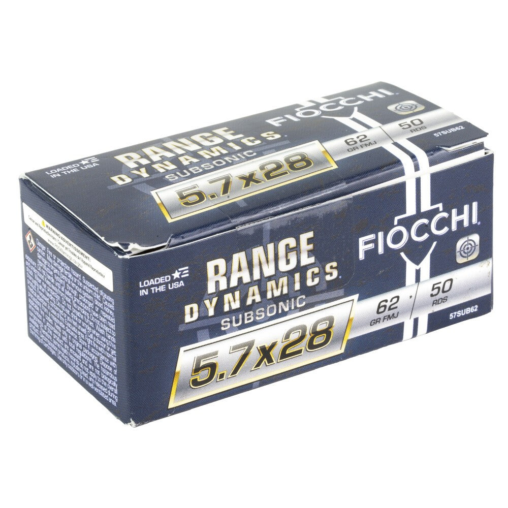 FIOCCHI RANGE DYNAMICS SUBSONIC AMO 5.7X28MM 62GR FMJ