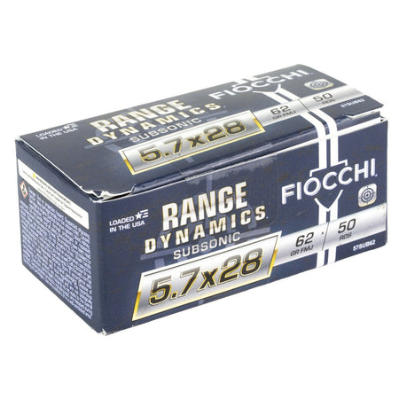 FIOCCHI RANGE DYNAMICS SUBSONIC AMO 5.7X28MM 62GR FMJ