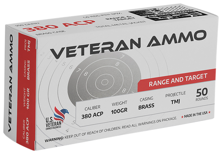 Veteran Ammo .380 ACP/Auto  100 grain Full Metal Jacket ammunition