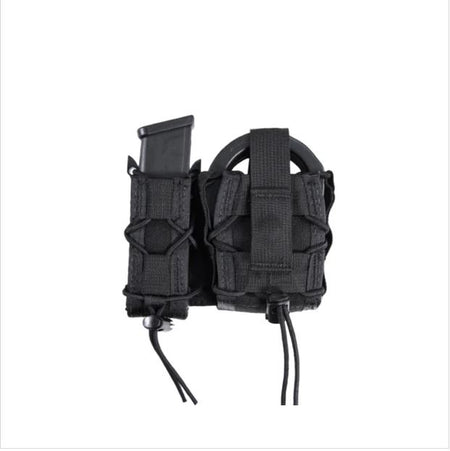 High Speed Gear LEO MOLLE Open Top Cuff Case with Pistol TACO Magazine Holder Black