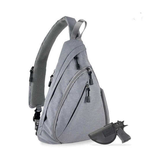 Jessie & James Peyton Grey Concealed Carry Sling Backpack 15.5H x 10.5W x 4D