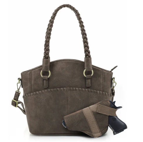 Jessie & James Bella Smoke Gray Concealed Carry Tote 10.3x13x5.3