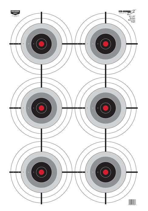 Birchwood Casey EZE-Scorer Multiple Bullseye Paper Targets 23 x 35 Inch 100pk