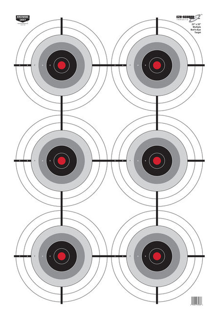 Birchwood Casey EZE-Scorer Multiple Bullseye Paper Targets 23 x 35 Inch 100pk