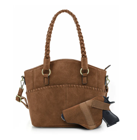 Jessie & James Bella Tan Concealed Carry Tote 10.3x13x5.3