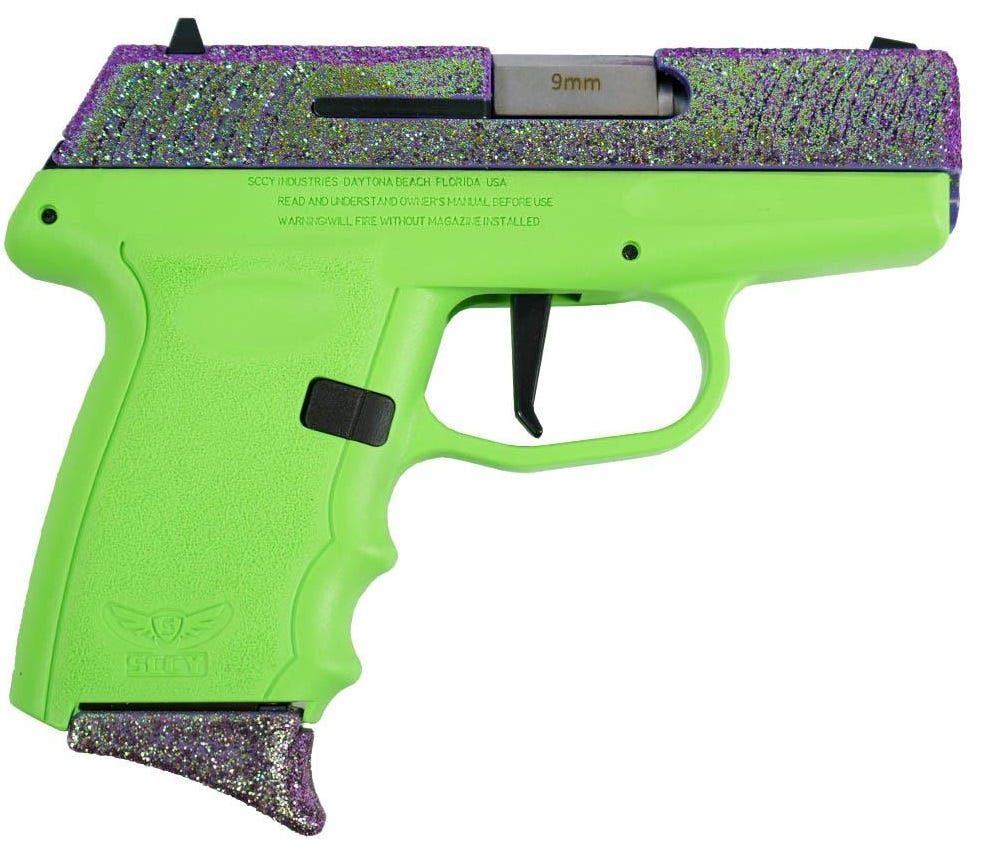 SCCY DVG-1 GLITTER JOKER LIME SLD/LIME GRP 9MM PST