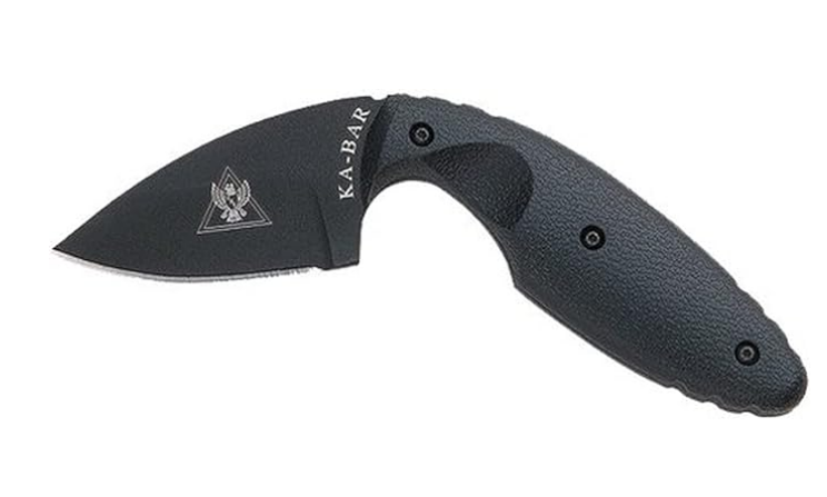 KA-BAR TDI LE Fixed Blade Knife 2.313 In Drop Point Black Handle Black Poly Sheath