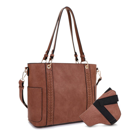 Jessie & James Tan Austin Concealed Carry Lock & Key Tote Bag