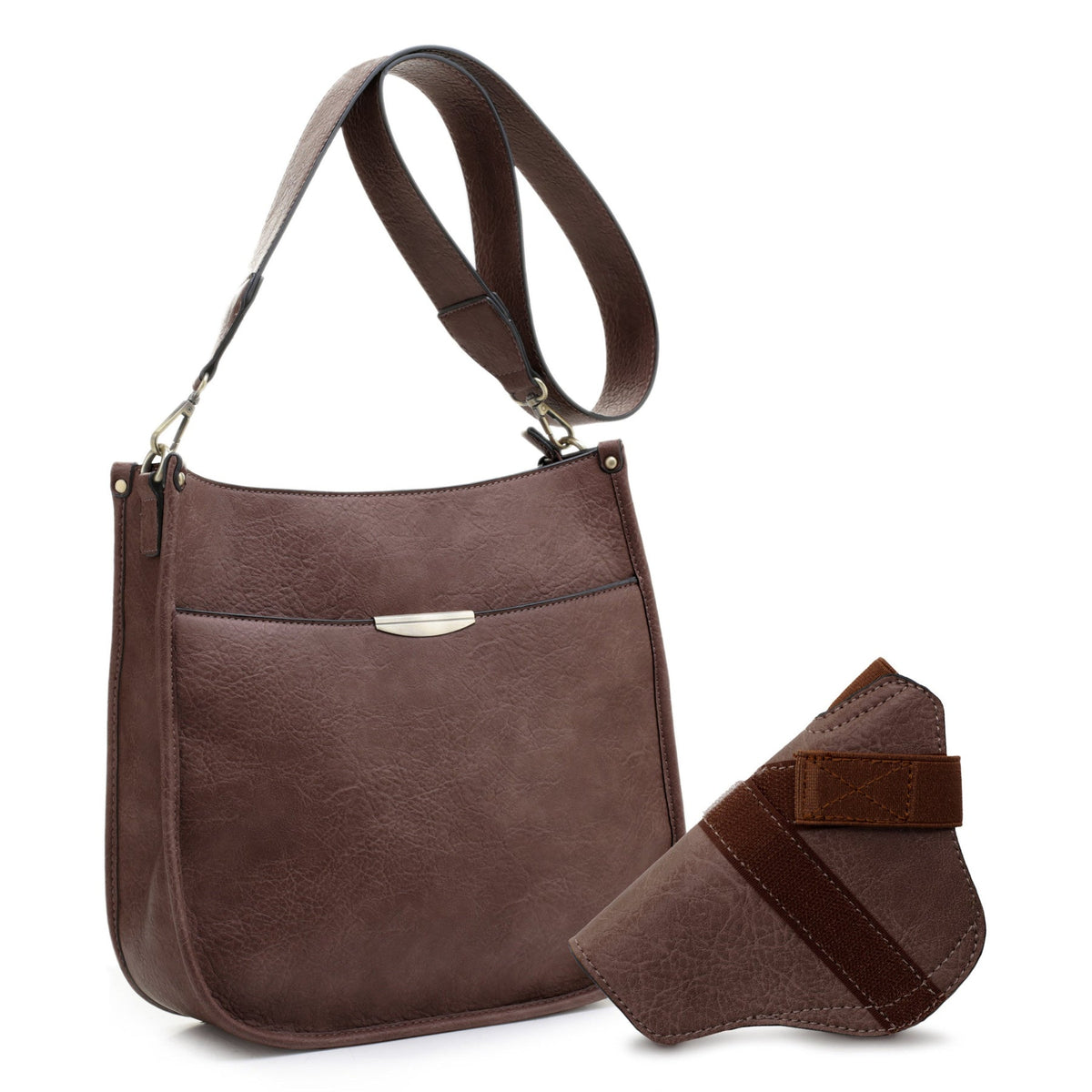 Jessie & James Brown Ava Concealed Carry Lock & Key Crossbody Handbag