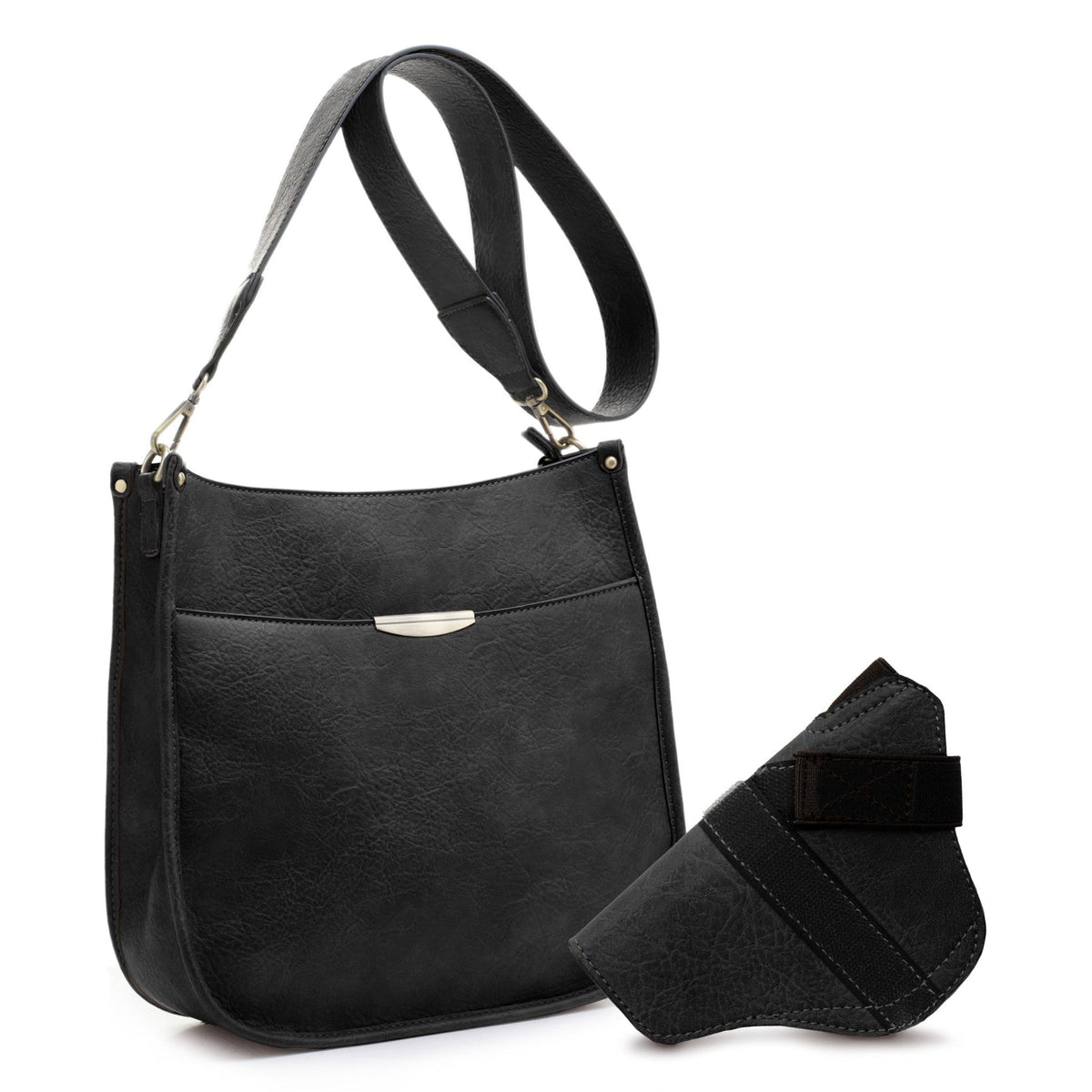 Jessie & James Black Ava Concealed Carry Lock & Key Crossbody Handbag