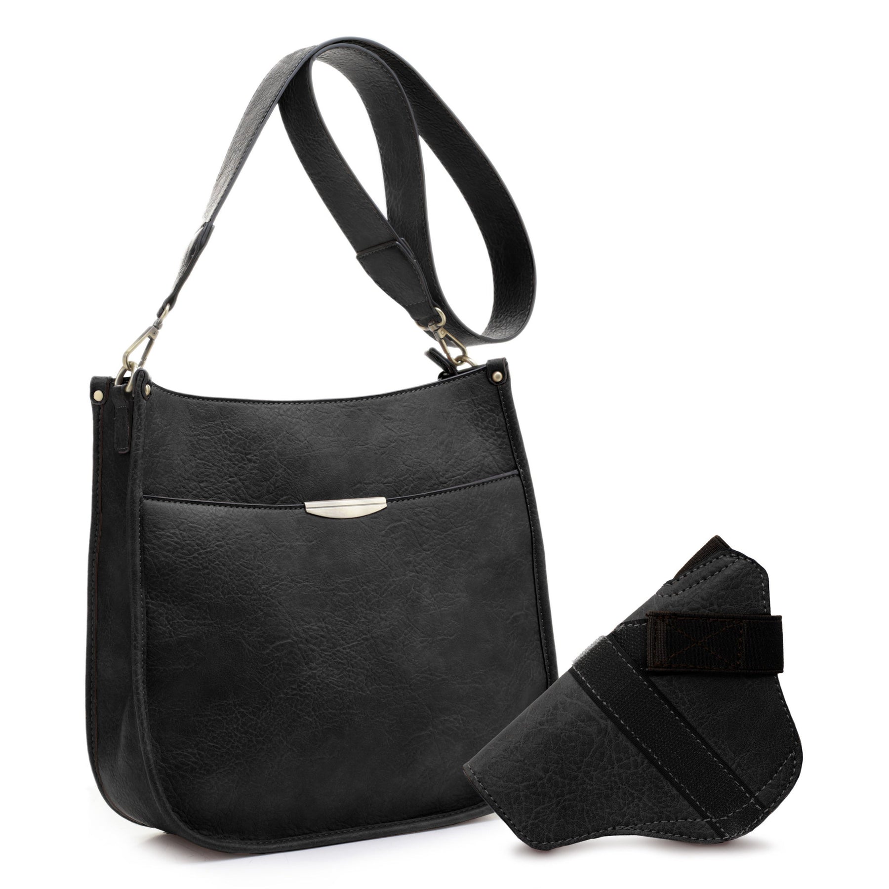 Jessie & James Black Ava Concealed Carry Lock & Key Crossbody Handbag