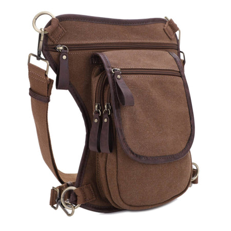 Jessie & James Cougar Brown Canvas Concealed Carry Waist/Leg Bag 11.5x10x2.5
