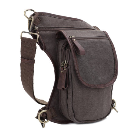 Jessie & James Cougar Grey Canvas Concealed Carry Waist/Leg Bag 11.5x10x2.5
