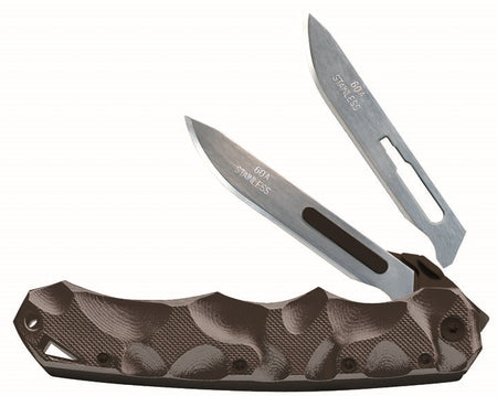 Havalon Piranta Black Stag Handle Folding Hunting Knife