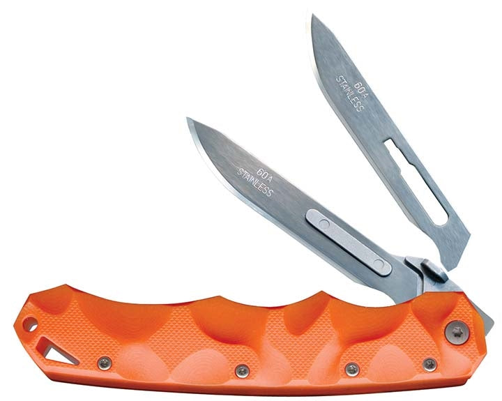 Havalon Piranta Orange Stag Handle Folding Hunting Knife