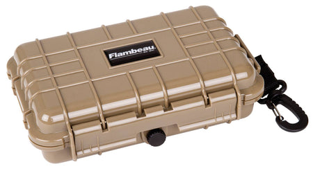 Flambeau Small HD Tuff Box Tan Waterproof Case 7.5"x5.12"x2.17" Zerust