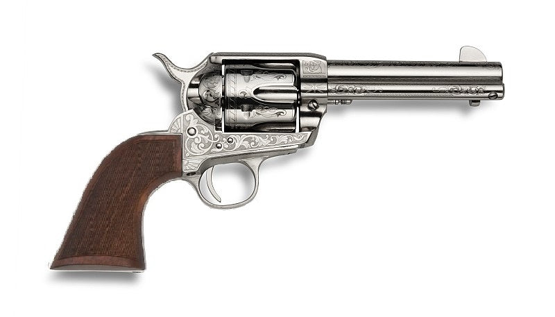 EMF GW II US Grant .357 Mag SA Handgun 4 3/4 Inch Nickel Engraved Checkered Walnut
