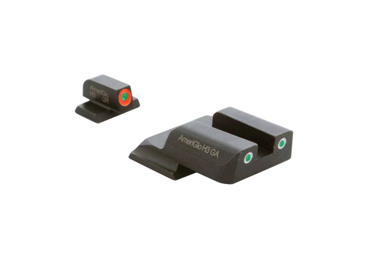 AmeriGlo Smith & Wesson Shield Sight Set ProGlo Orange Front / Classic Green Rear