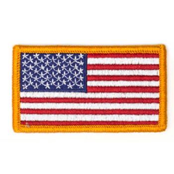 Tac Shield USA Flag Patch Reverse Orientation Red White & Blue 3-1/4 In x 1-13/16 In