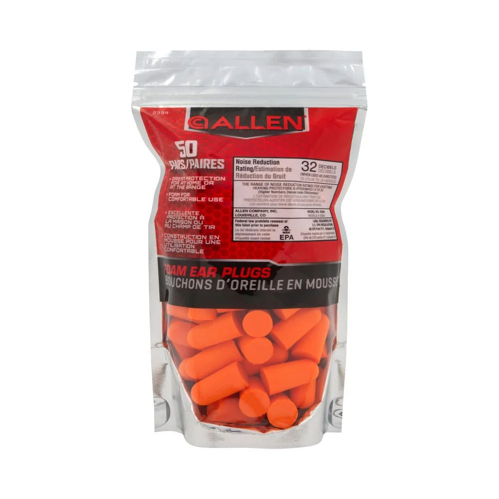 Allen Foam Ear Plugs Bag of 50