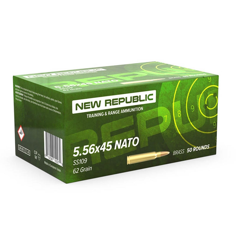New Republic 5.56x45mm NATO Training & Range SS109 62 grain Full Metal Jacket ammunition