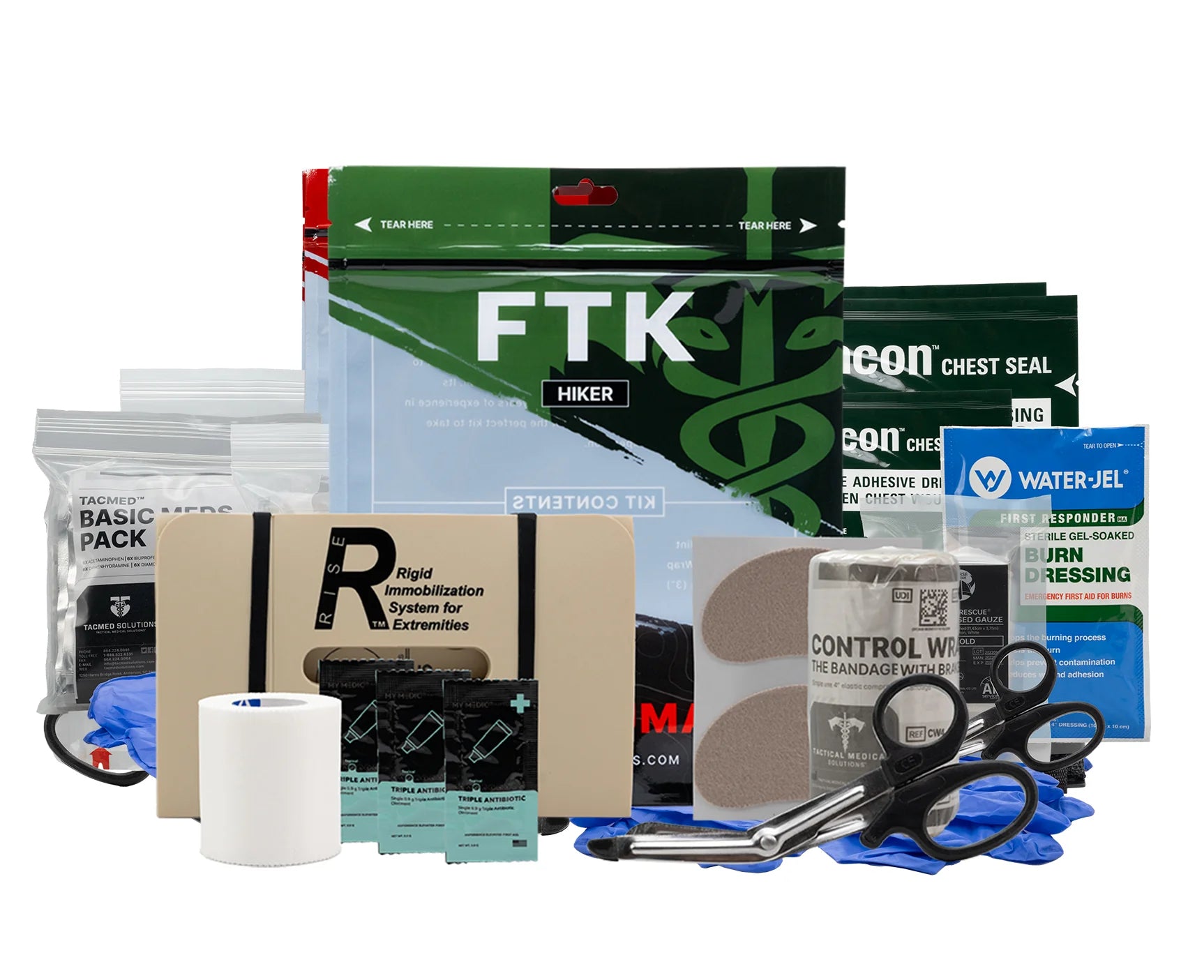 TACMED Solutions Field Trauma Kit for Hikers Emergency Medical Supply