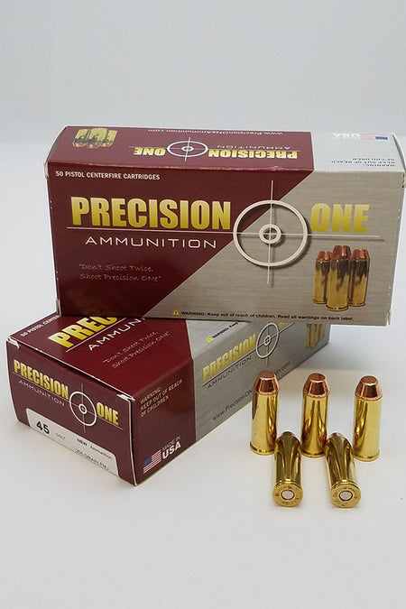 Precision One .45 Long Colt  255 grain Full Metal Jacket ammunition