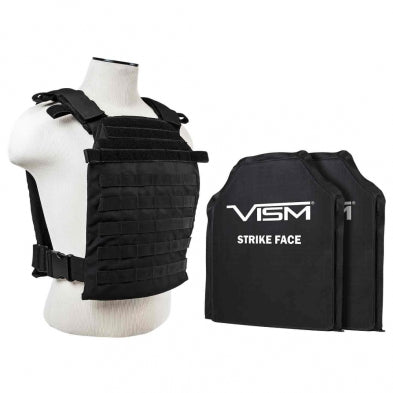 NcStar FAST Plate Carrier Black Including 11"x14" Soft PE Ballistic Panels XL to 3XL