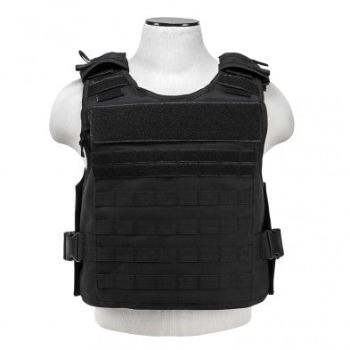NcStar Plate Carrier Vest with 2 Hard Armor Plate Pockets Black Med-2XL