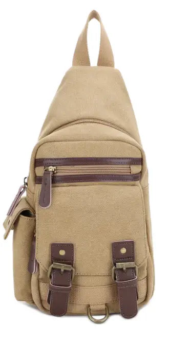 Jessie & James Shasta Concealed Carry Canvas & Leather Sling Bag - Khaki