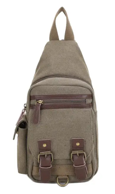 Jessie & James Shasta Concealed Carry Canvas & Leather Sling Bag - Olive