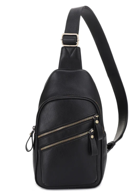 Jessie & James Jeannie Concealed Carry Sling Bag in Black 12.5x7.5x3.5