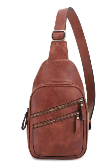 Jessie & James Jeannie Concealed Carry Sling Bag in Brown 12.5x7.5x3.5
