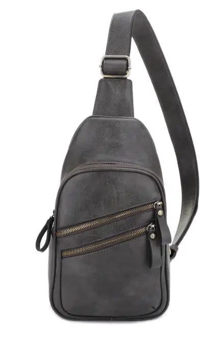 Jessie & James Jeannie Concealed Carry Sling Bag in Dark Gray 12.5x7.5x3.5