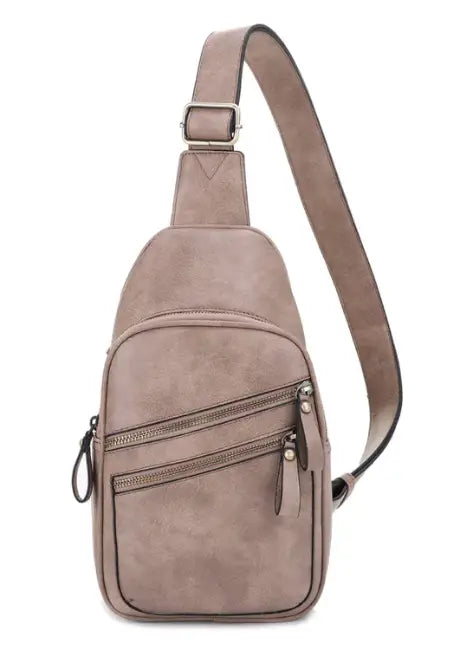Jessie & James Jeannie Concealed Carry Sling Bag in Light Taupe 12.5x7.5x3.5