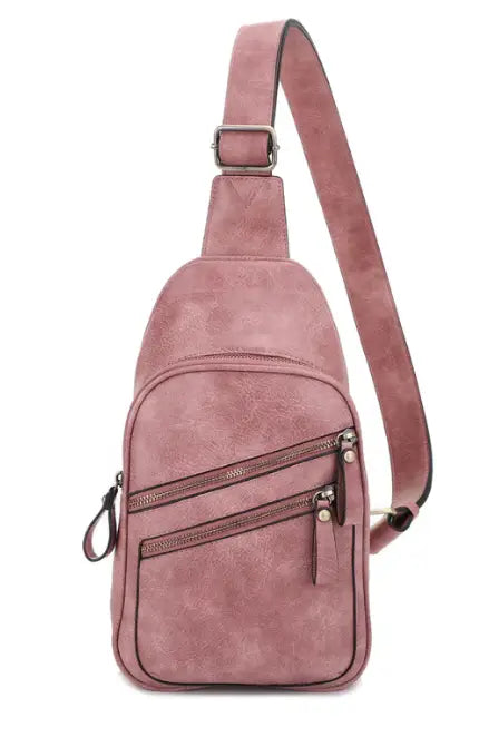 Jessie & James Jeannie Concealed Carry Sling Bag in Mauve 12.5x7.5x3.5