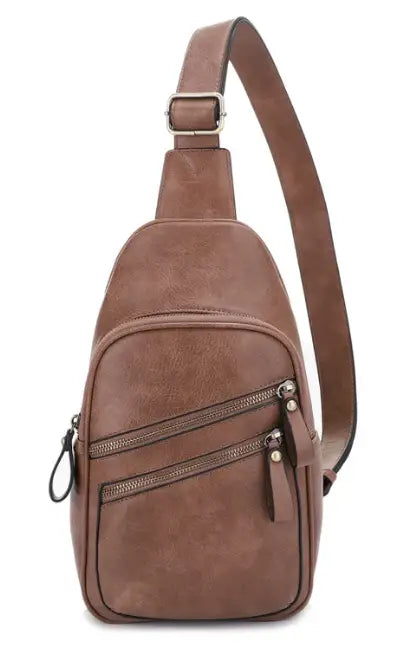 Jessie & James Jeannie Concealed Carry Sling Bag in Taupe 12.5x7.5x3.5