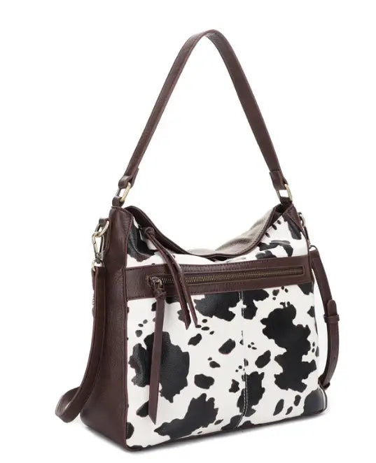 Jessie & James Dakota Concealed Carry Hobo Bag Lock & Key - Coffee/Cow