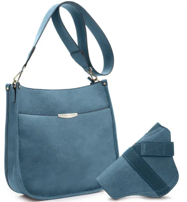 Jessie & James Ava Concealed Carry Crossbody Handbag Lock & Key - Turquoise