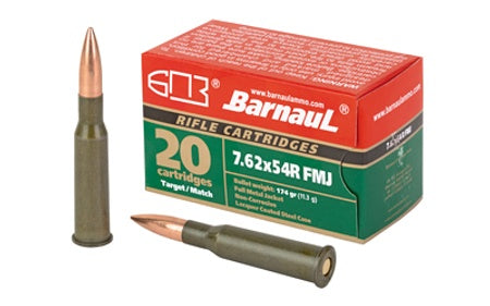 Barnaul 7.62x54mmR Brown Bear 174 grain Full Metal Jacket ammunition