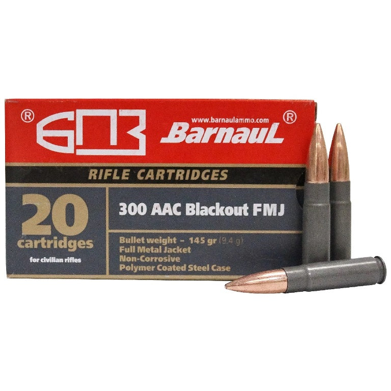 Barnaul .300 AAC Blackout Rifle 145 grain Full Metal Jacket Steel Core ammunition