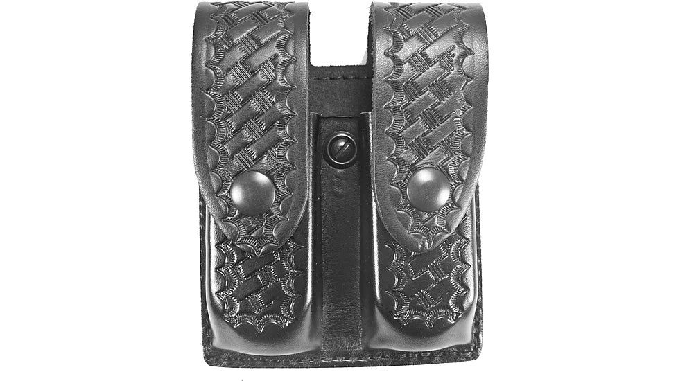 DeSantis Double Mag Pouch Black Basketweave Snap U41 Style Glock 17/22/37