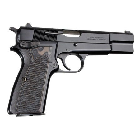 Hogue Checkered G10 G-Mascus Grip Panels Browning Hi-Power Black Grey