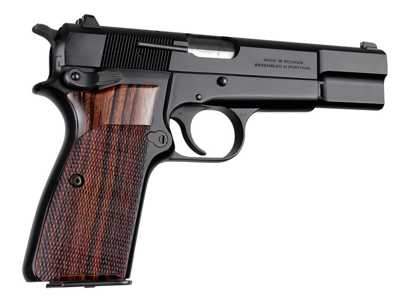 Hogue Browning Hi-Power Cocobolo Checkered Pistol Grips