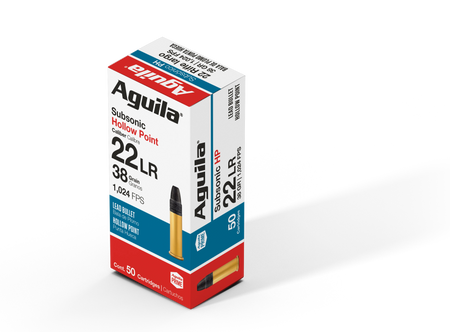 Aguila .22 Long Rifle Subsonic 40 grain Hollow Point ammunition
