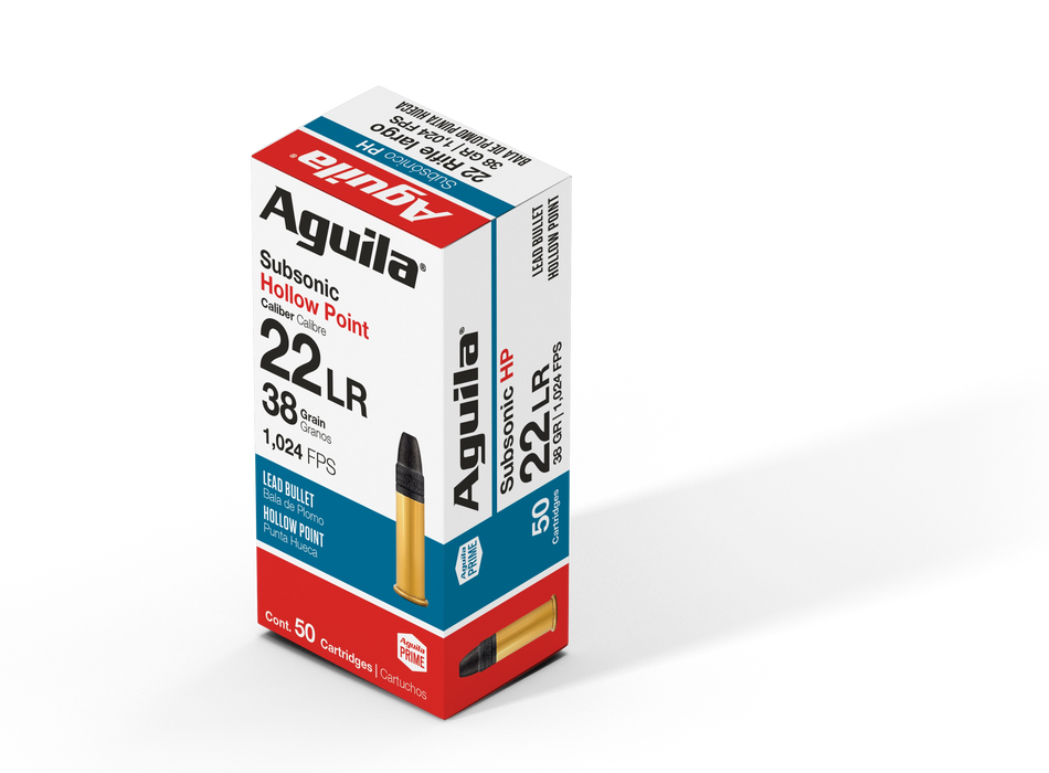 Aguila .22 Long Rifle Subsonic 40 grain Hollow Point ammunition
