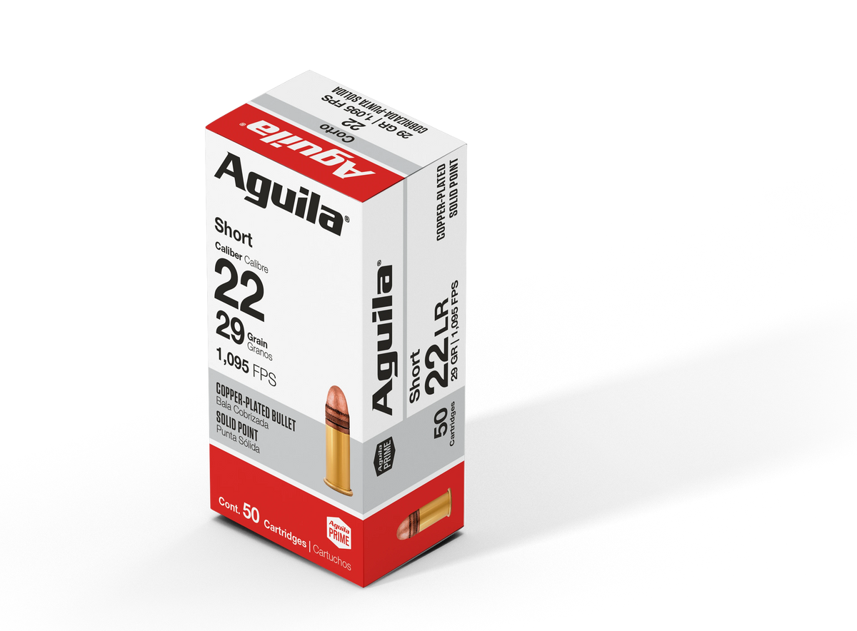 Aguila Super Extra Hi-Velocity Copper Plated Solid Point 29 Grain .22 Short 1095 fps 640420001135