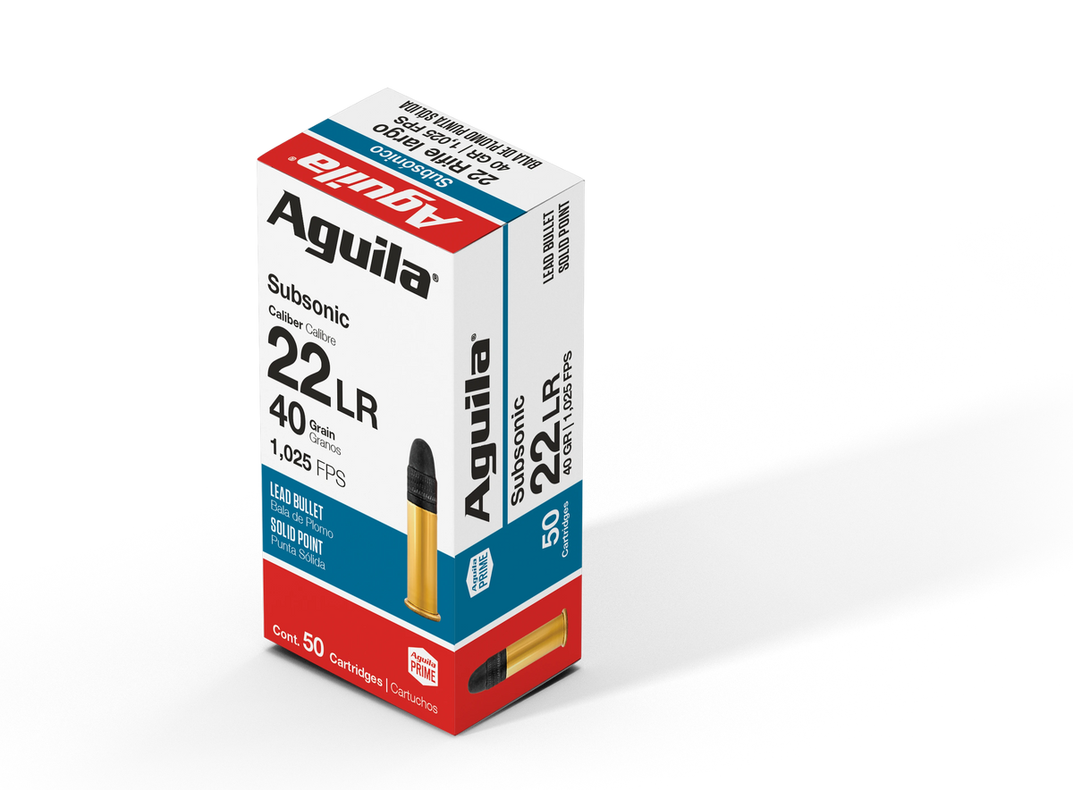 Aguila Subsonic Lead Solid Point 40 Grain .22 Long Rifle 1025 fps 640420001098
