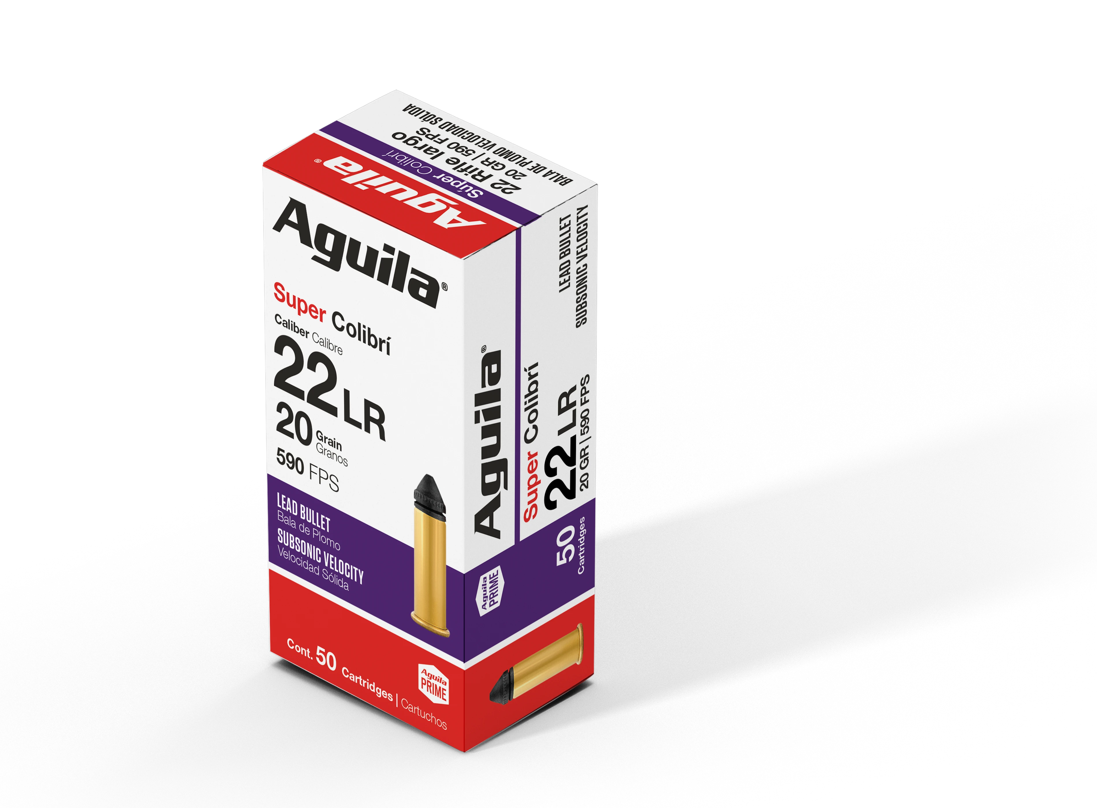 Aguila .22 Long Rifle Super Colibri 20 grain Subsonic Lead Round Nose ammunition